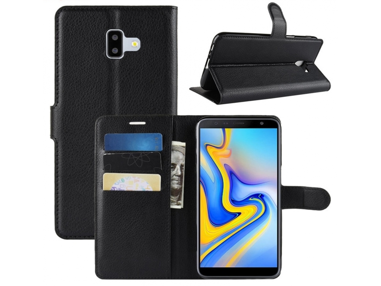 Ledertasche Samsung Galaxy J6+ Plus Portemonnaie Karten