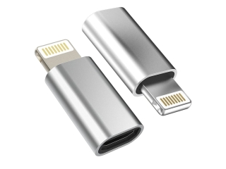 Lightning zu MicroUSB Adapter für Apple iPhone silber