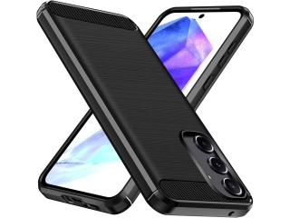 Samsung Galaxy A55 5G Carbon Gummi Hülle TPU Case schwarz