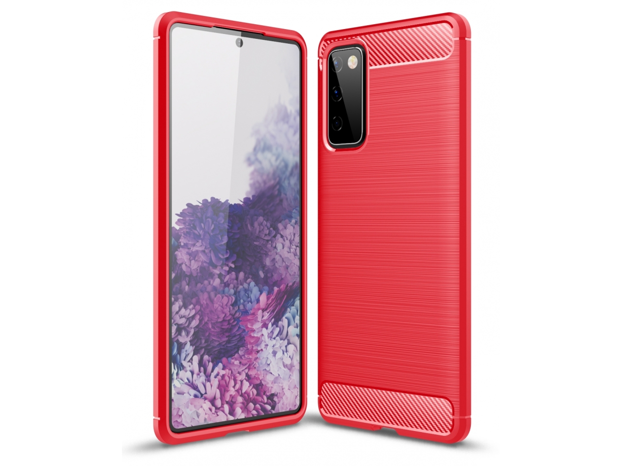 Samsung Galaxy S20 FE Carbon Gummi Hülle TPU Case flexibel rot online