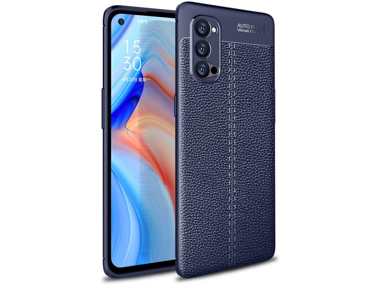 Oppo Reno 4 Pro 5G Leder Design Gummi Hülle TPU Case Cover