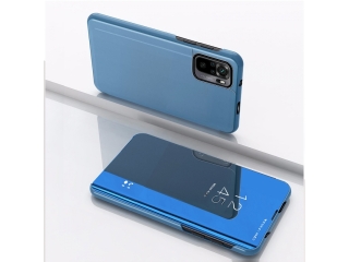 Xiaomi Redmi Note 10 4G Flip Cover Clear View Case transparent blau