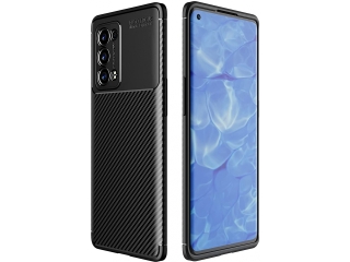 Oppo Reno6 Pro 5G Carbon Design Hülle TPU Case flexibel schwarz