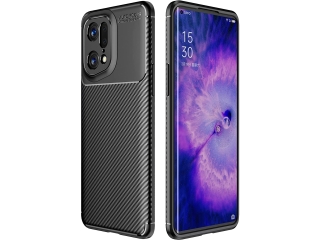 Oppo Find X5 Pro Carbon Design Hülle TPU Case flexibel schwarz