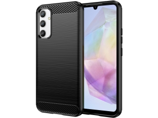 Samsung Galaxy A35 5G Carbon Gummi Hülle TPU Case schwarz