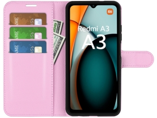 Xiaomi Redmi A3 Lederhülle Portemonnaie Karten Etui rosa