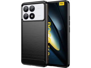 Xiaomi Poco F6 Pro Carbon Gummi Hülle TPU Case schwarz