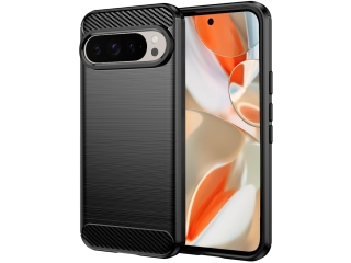 Google Pixel 9 Pro XL Carbon Gummi Hülle TPU Case schwarz