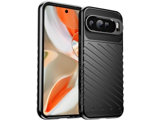 Google Pixel 9 Pro XL SpaceCase Stripes Impact-Resistant Hülle schwarz