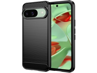 Google Pixel 9 Carbon Gummi Hülle TPU Case schwarz