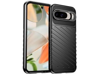 Google Pixel 9 SpaceCase Stripes Impact-Resistant Hülle schwarz