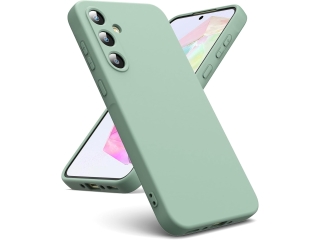 Samsung Galaxy A35 5G Liquid Silikon Case Hülle matcha green