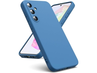 Samsung Galaxy A35 5G Liquid Silikon Case Hülle azurblau