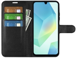 Samsung Galaxy A16 5G Lederhülle Portemonnaie Karten Etui schwarz