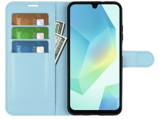 Samsung Galaxy A16 5G Lederhülle Portemonnaie Karten Etui hellblau