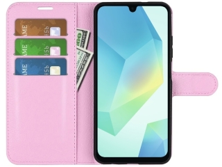 Samsung Galaxy A16 5G Lederhülle Portemonnaie Karten Etui rosa