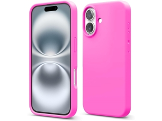 Apple iPhone 16 Liquid Silikon Case Hülle electric pink