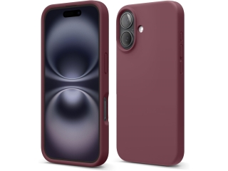 Apple iPhone 16 Liquid Silikon Case Hülle dark cherry