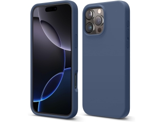 Apple iPhone 16 Pro Liquid Silikon Case Hülle midnight blue