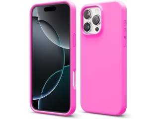 Apple iPhone 16 Pro Liquid Silikon Case Hülle electric pink