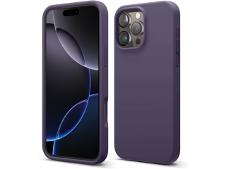 Apple iPhone 16 Pro Liquid Silikon Case Hülle eggplant